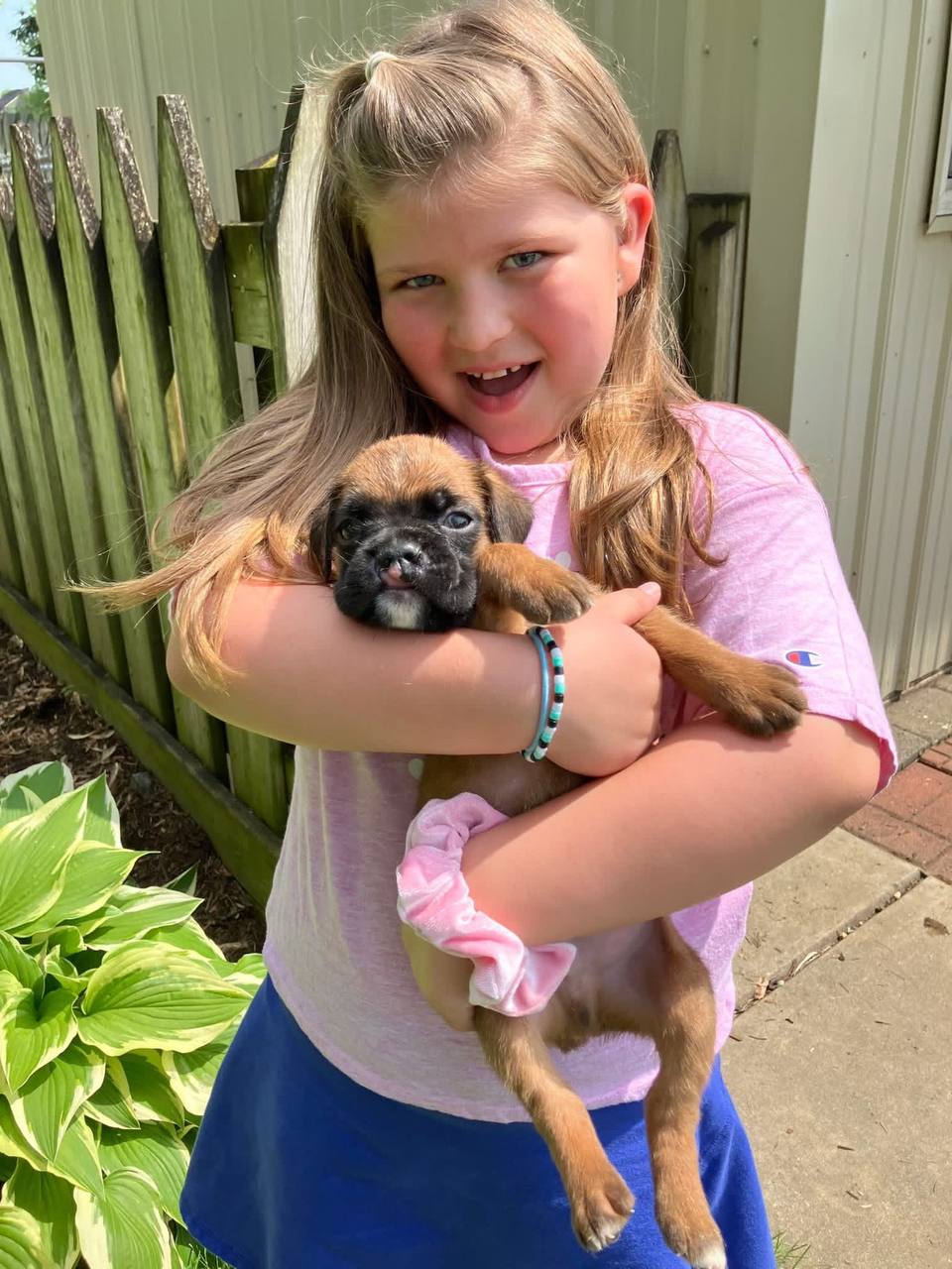 Family with Boxer Puppy